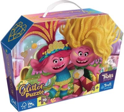 Trefl Junior Glitter Trolls Puslespill 70 Brikker