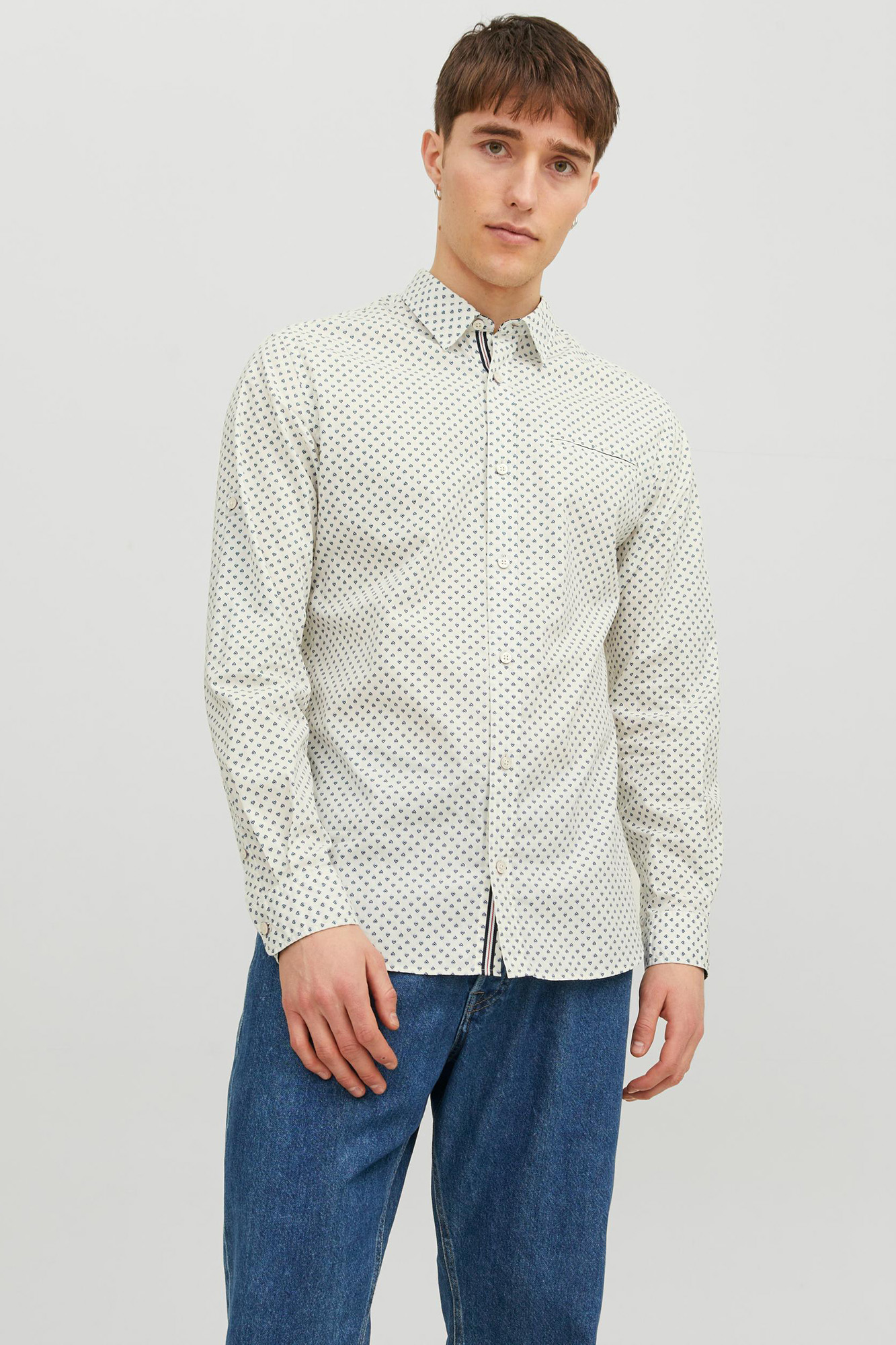 Camisa slim fit com microestampa