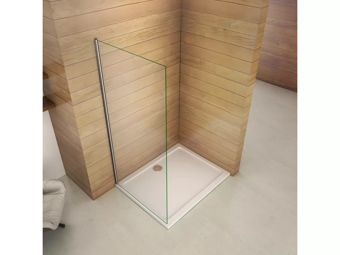 Paroi de douche à l'italienne 50x200cm en 8mm verre trempé anticalcaire, sans barre de fixation
