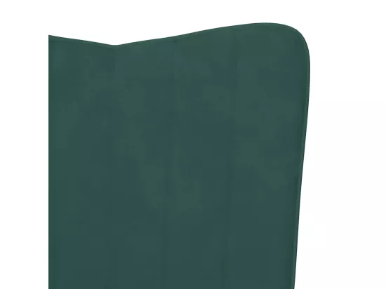 Chaise à bascule avec repose-pied Vert foncé Velours