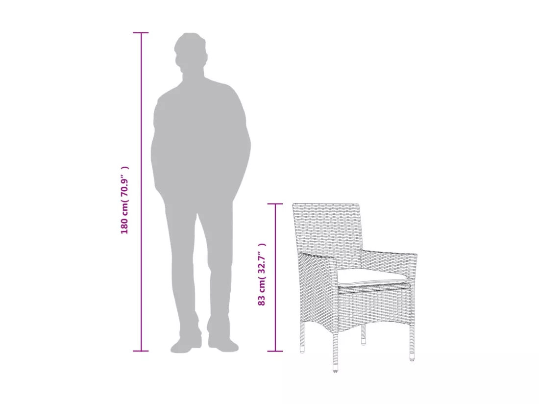 Ensemble à manger de jardin et coussins 9 pièces blanc rotin verre