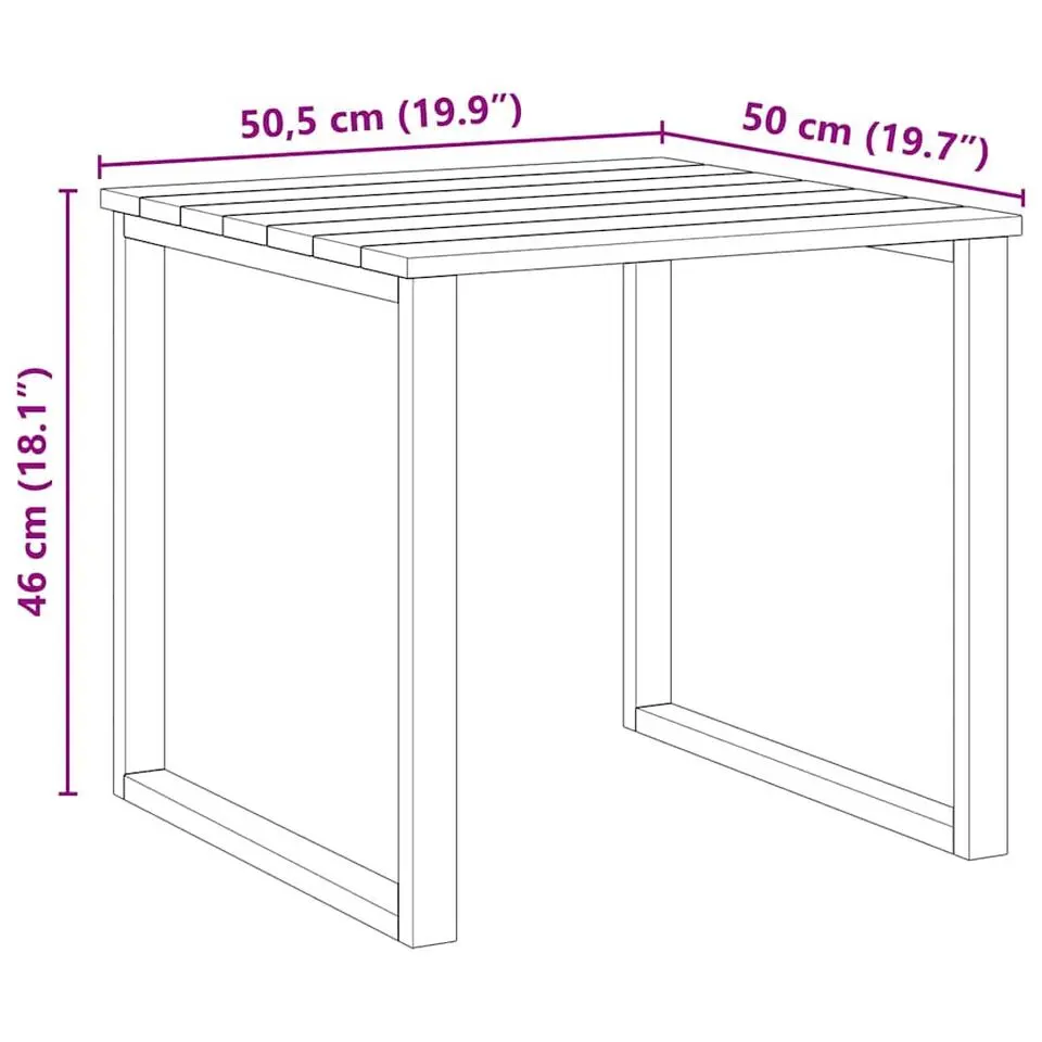 vidaXL - Buiten Tafel - Bruin - Geïmpregneerd grenenhout - 50,5 x 50,5 x 46 cm