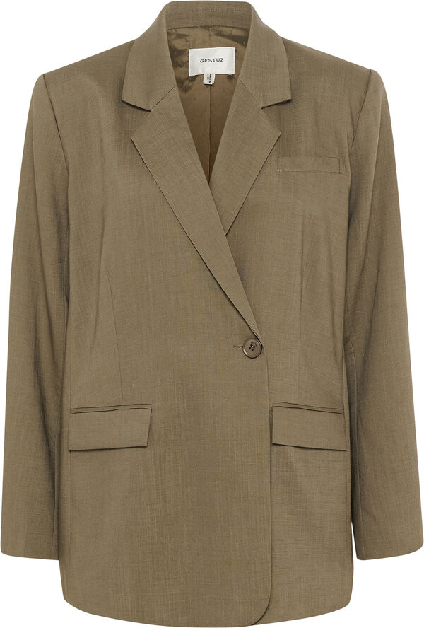 Gestuz LizaGZ linen blazer Stone gray