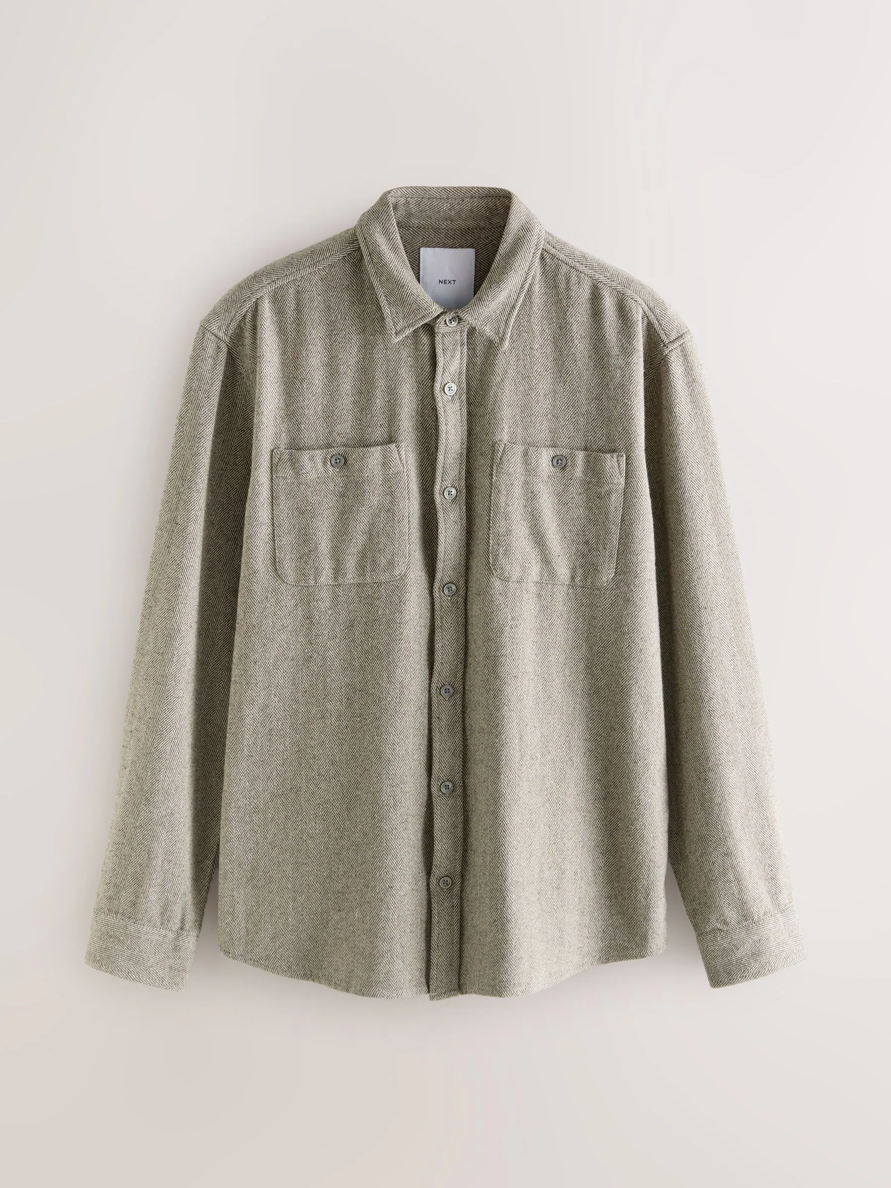 Grijs - Herringbone Shacket Overshirt
