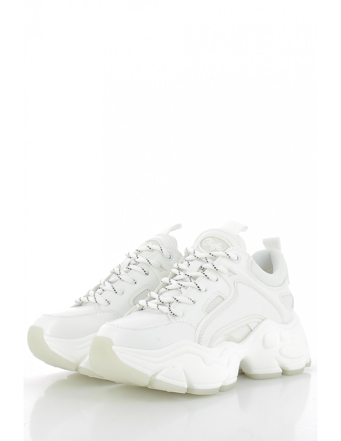 buffalo Baskets Compensées Femme Binary Vegan Blanc