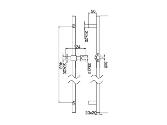 PAINI Douchette 1 jet Dax avec barre de douche gris acier