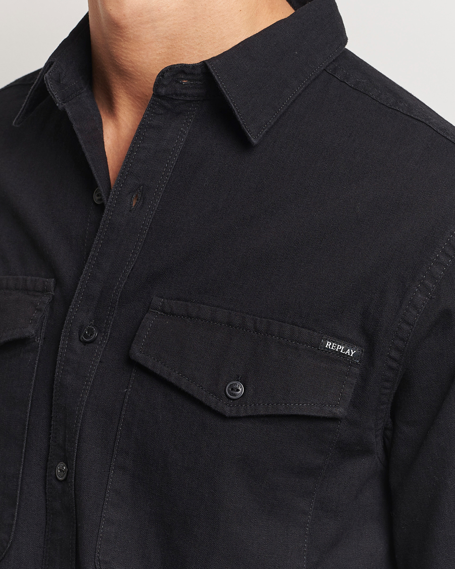 Replay Denim Shirt Washed Black