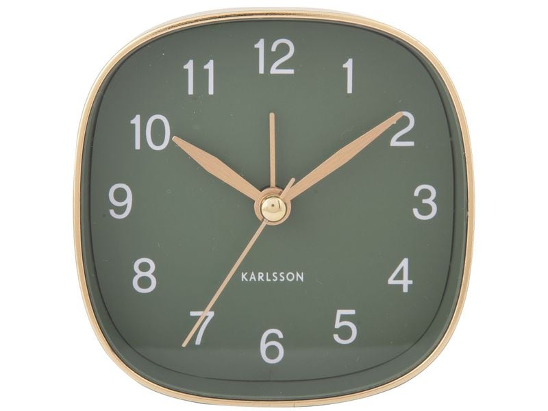 KARLSSON Klassischer Wecker Travel Square Jungle green Analoger Reisewecker
