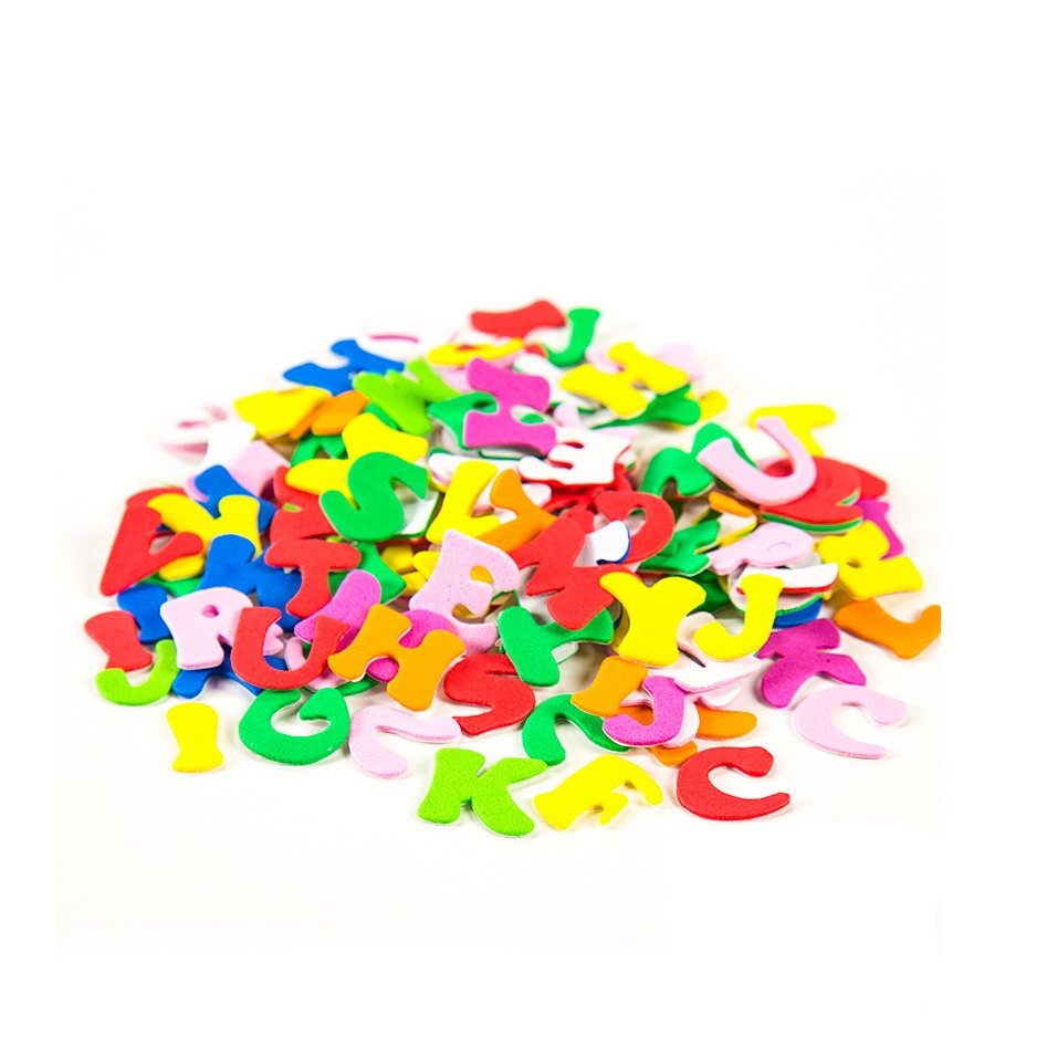 (130er Set) Moosgummi Alphabet Sticker Selbstklebende Buchstaben Bastel Aufkleber - Bunt
