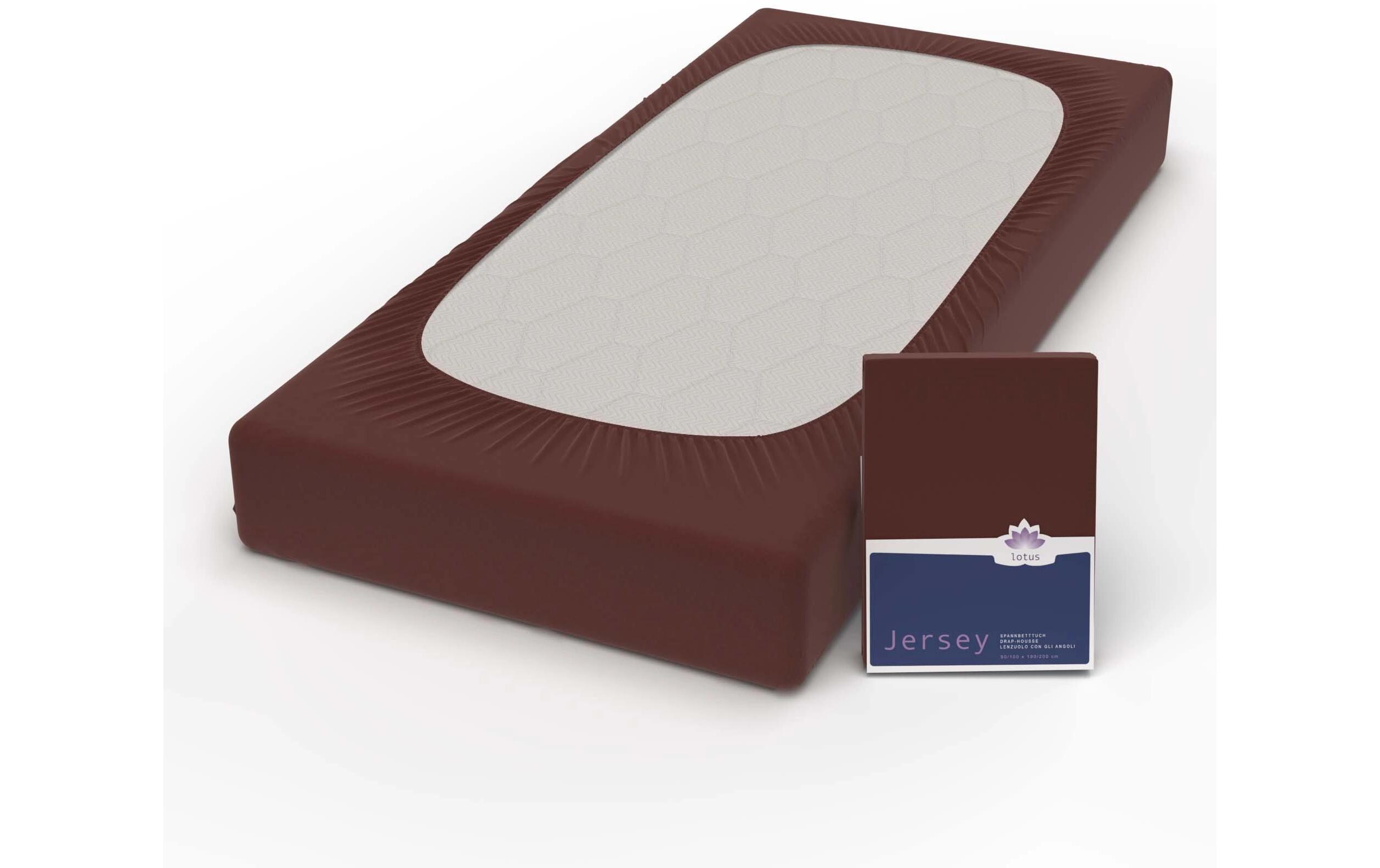 Fixleintuch Jersey Comfort 180 x 200 cm, SchokoladeJersey Spannbetttuch aus 100% Baumwolle