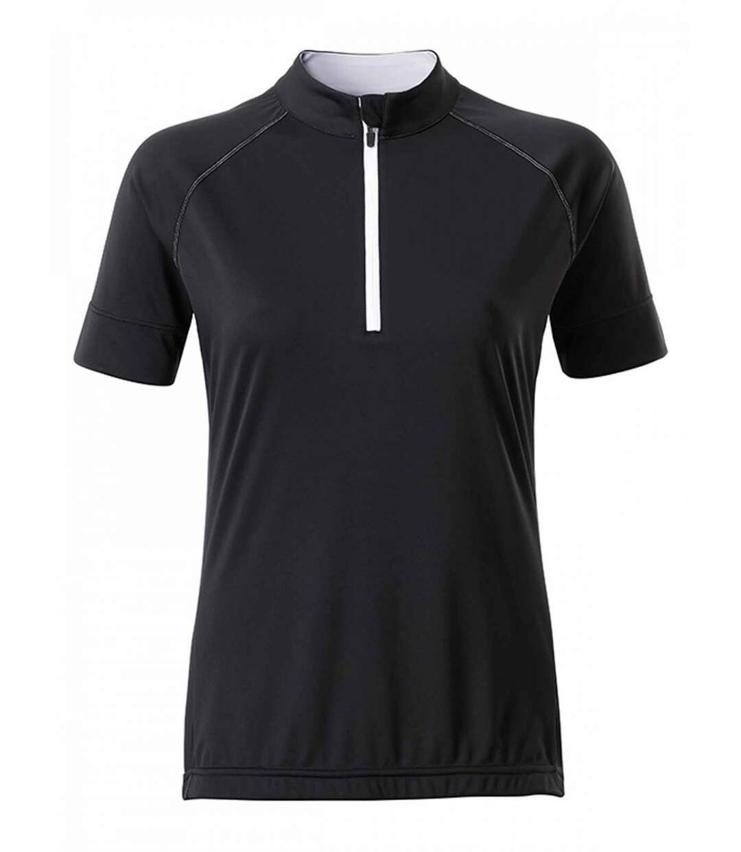 maillot cycliste demi zip - FEMME - JN513 - noir