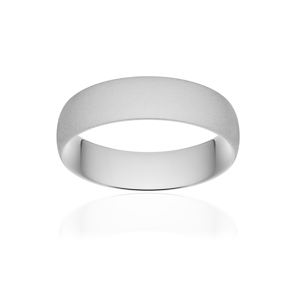 Alliance palladium 950 sablé demi-jonc confort 6 mm