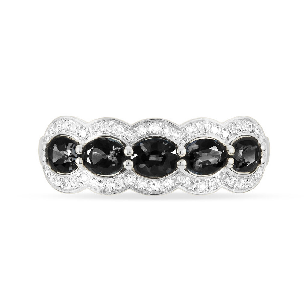 Bague Margaux Or Blanc Onyx Et Diamant