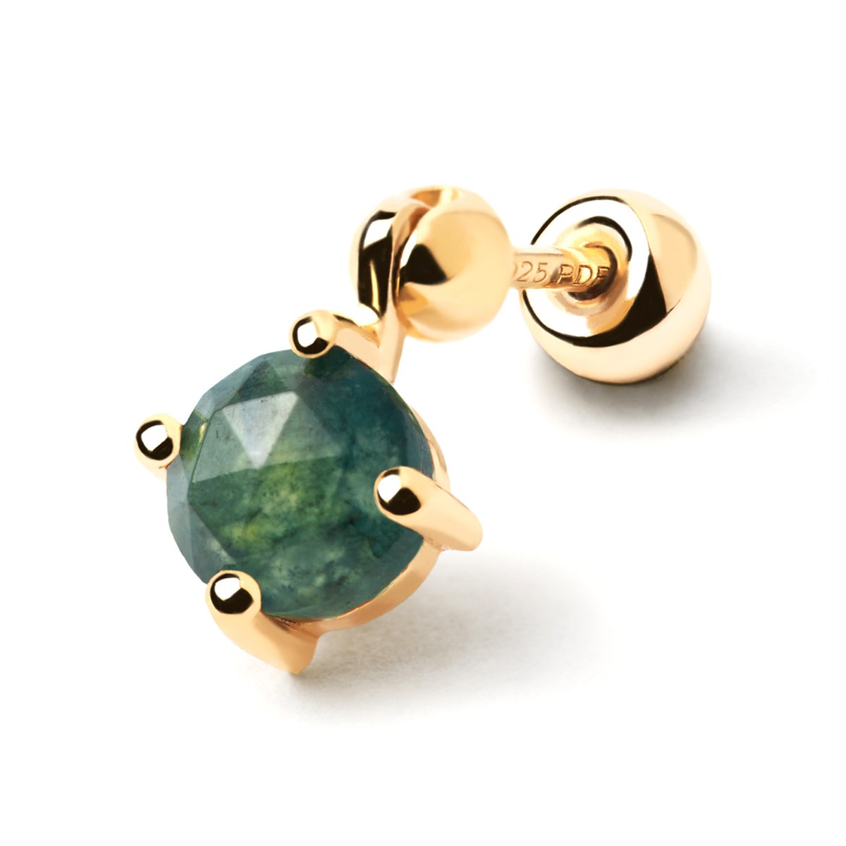Boucle d'oreille individuelle PdPaola Kimi Agate verte