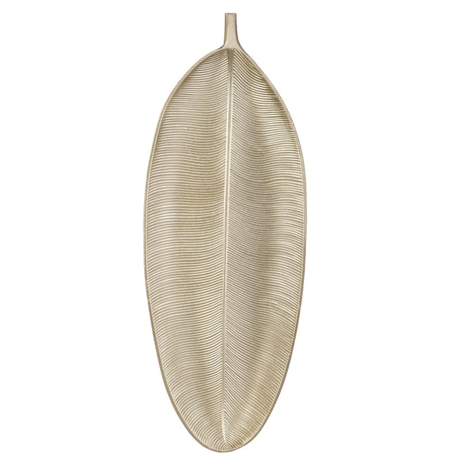 Dekoteller - Blatt - aus Holz - ca. 59 x 22 cm