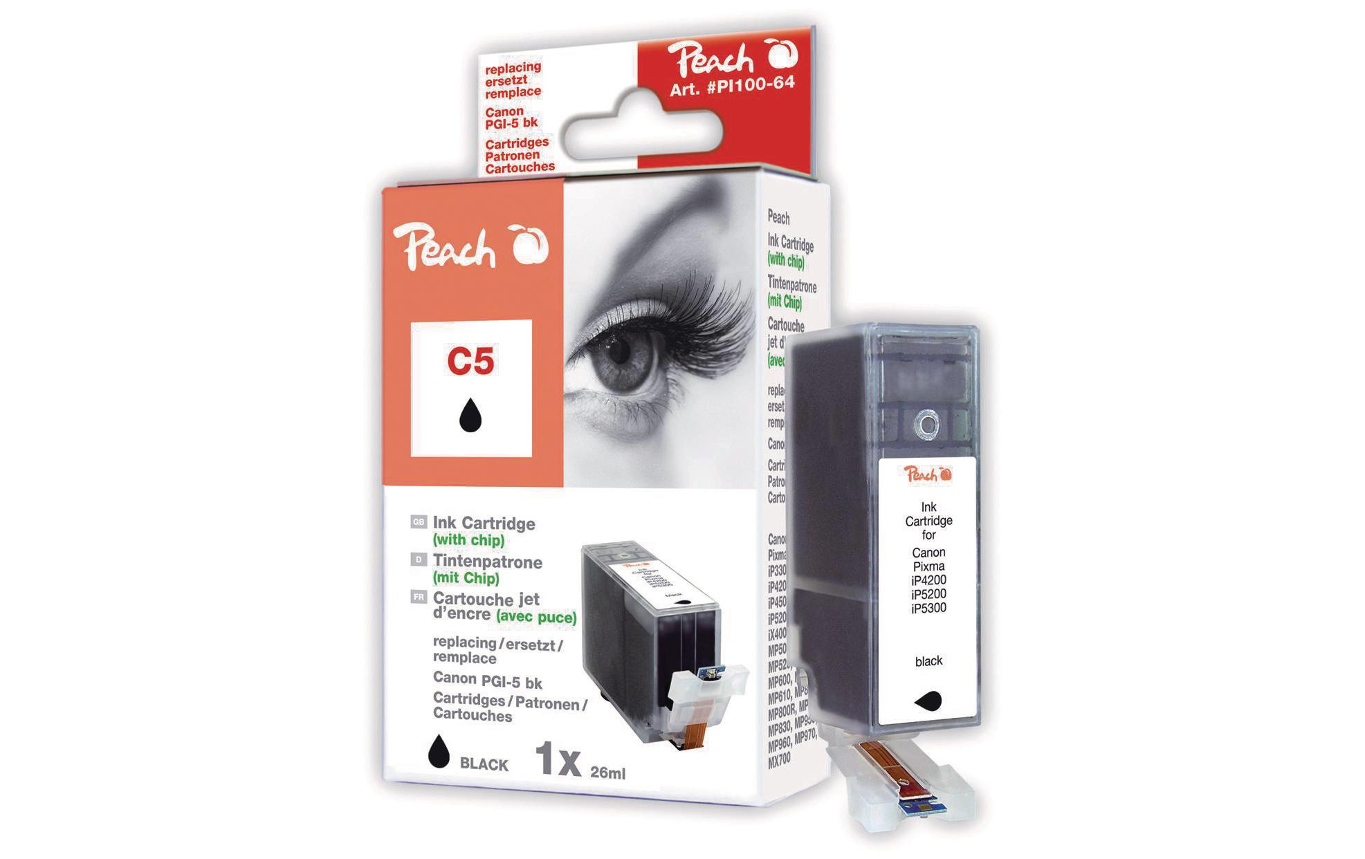 Tinte Canon PGI-5BK BlackDruckerpatrone, Schwarz