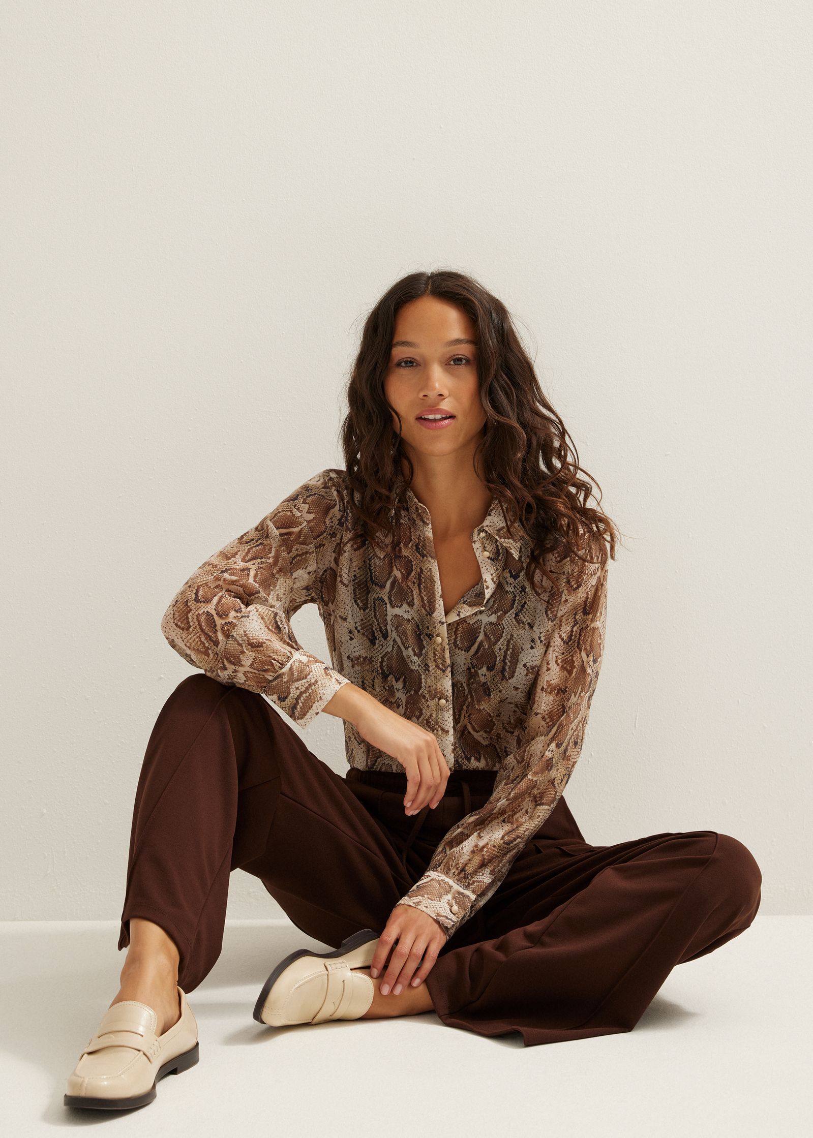 Wijde broek met pintuck