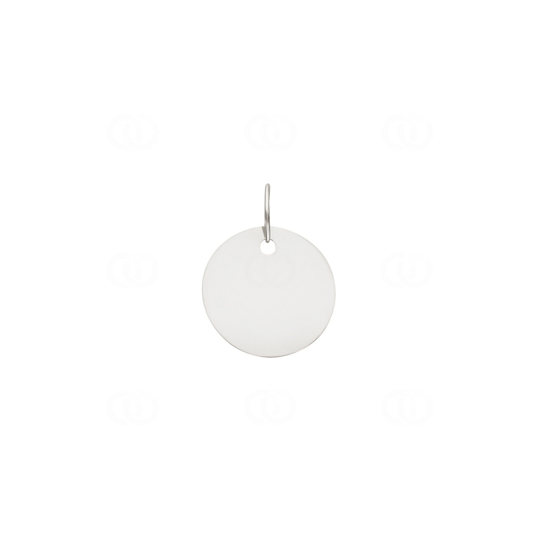 Plakette 750/18 K Weissgold rund Ø 15mm