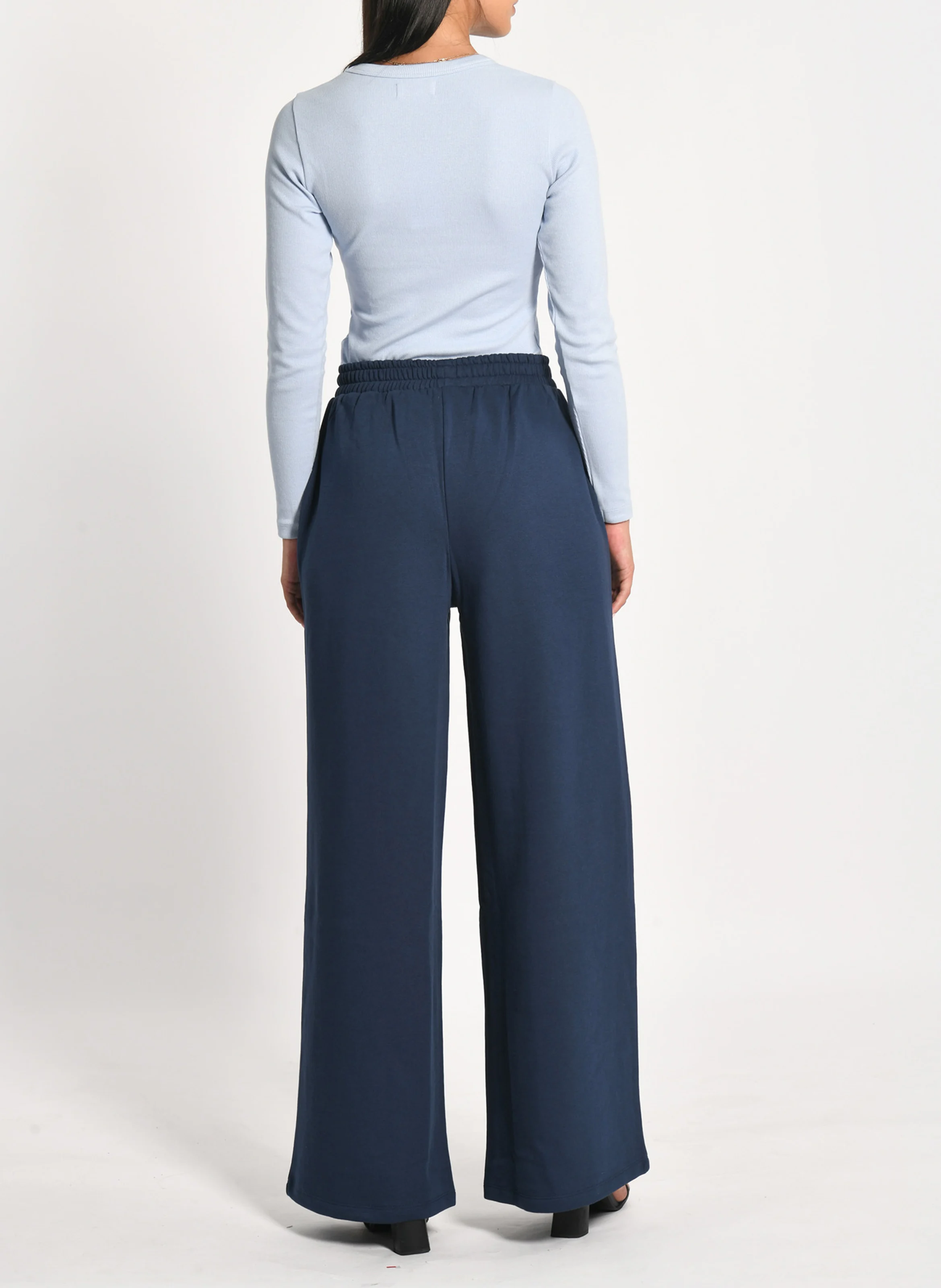 SUZY - Jogging large en coton mélangé | Bleu