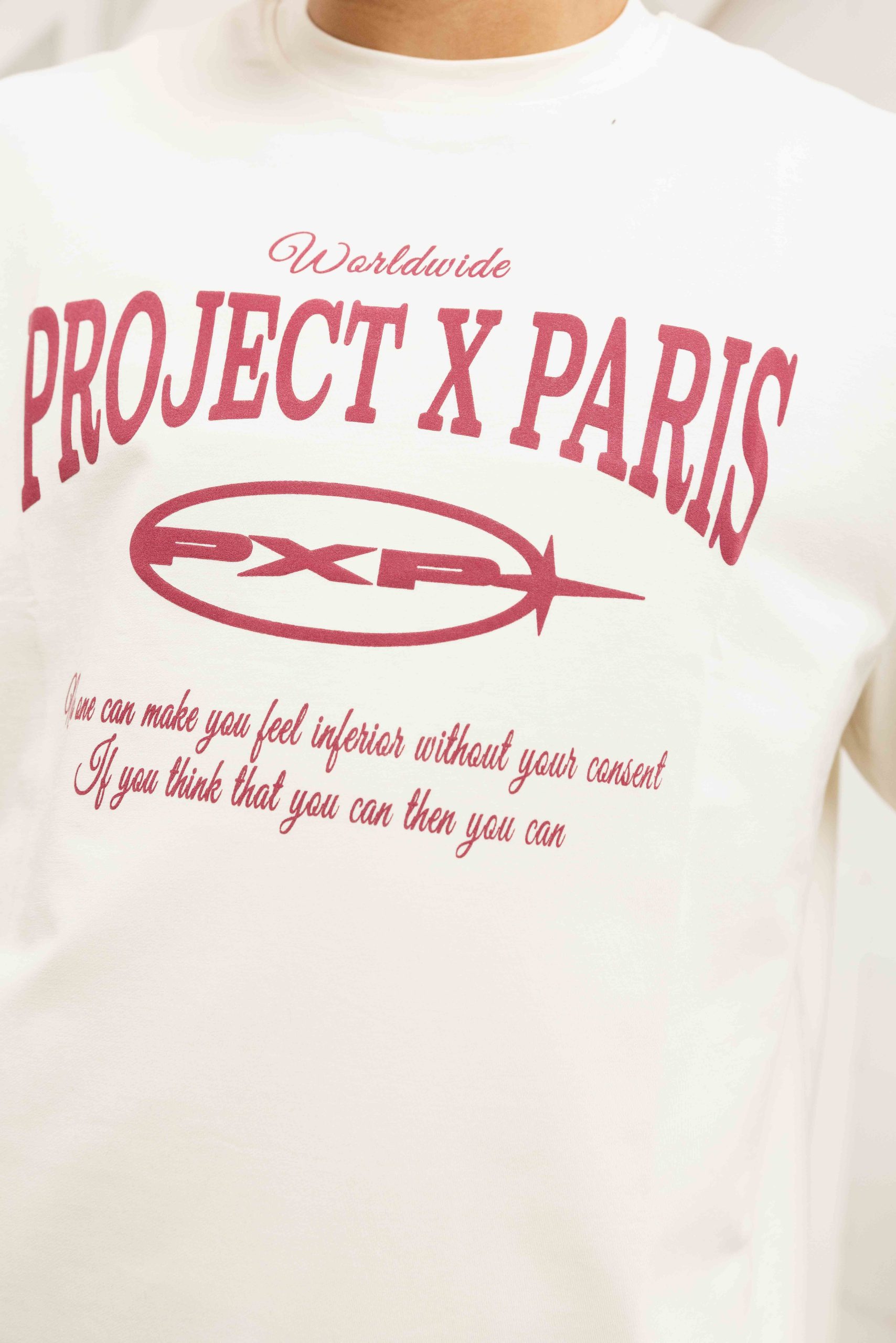 Project X Paris Varsity T-Shirt Heren Gebroken Wit
