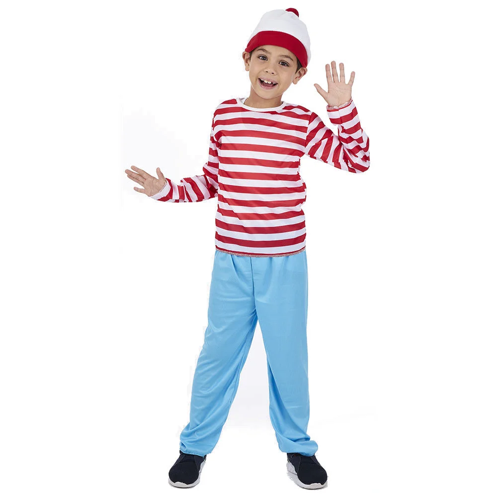 Déguisement enfant Charlie marinière rouge blanc 7/10 ans