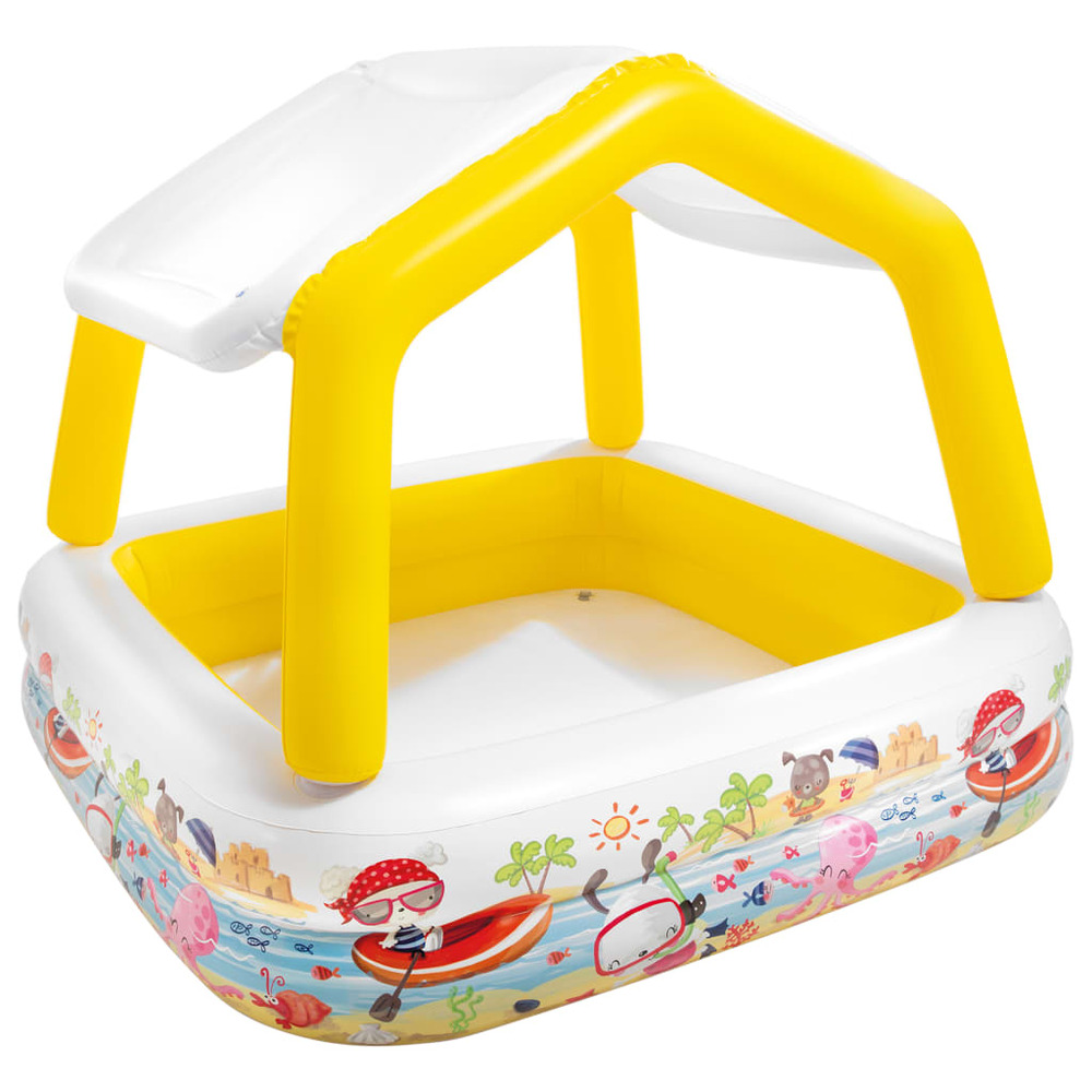 Piscine avec parasol gonflable 157x157x122 cm