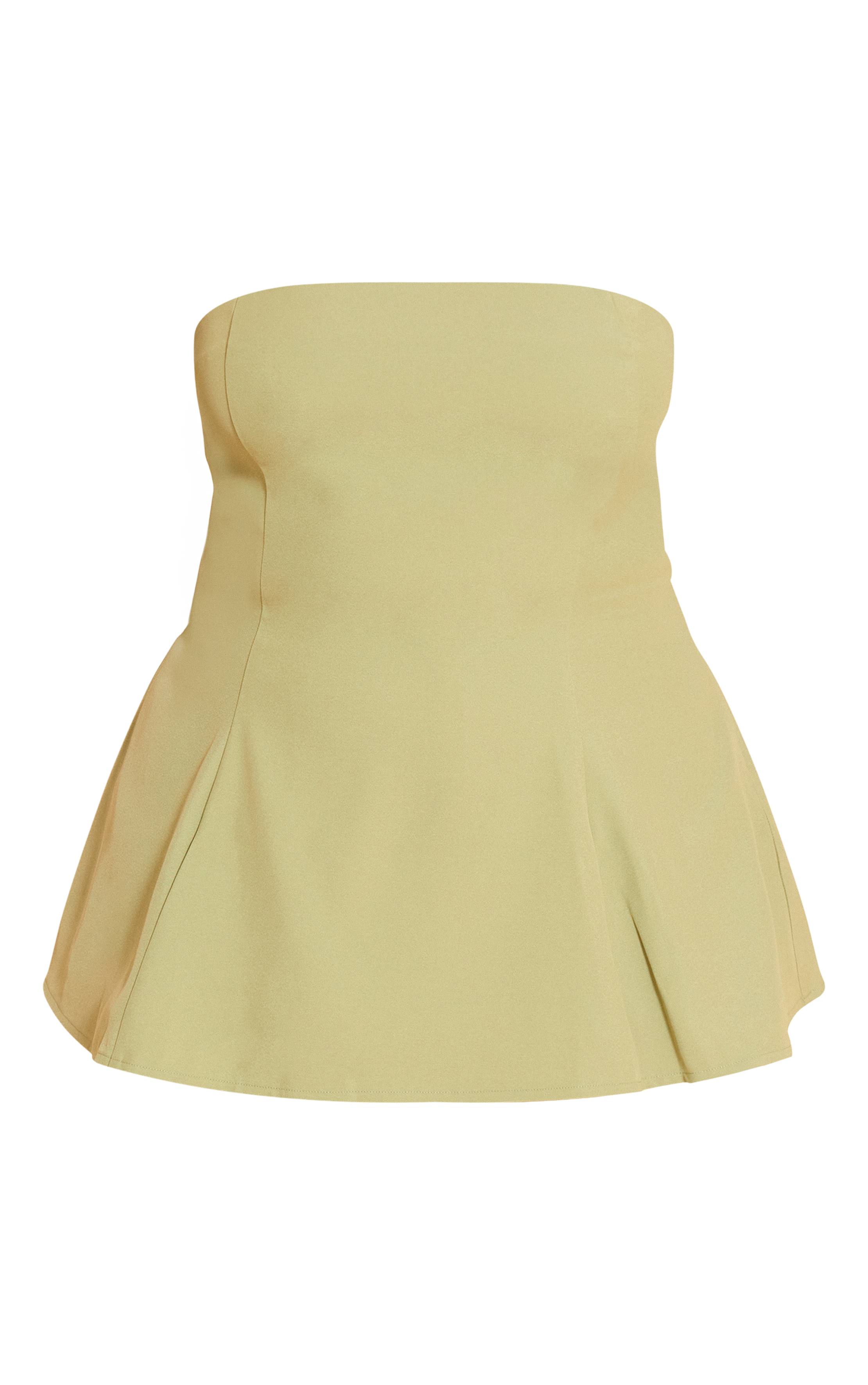 Vert Olive Haut Bandeau Évasé Grande Taille