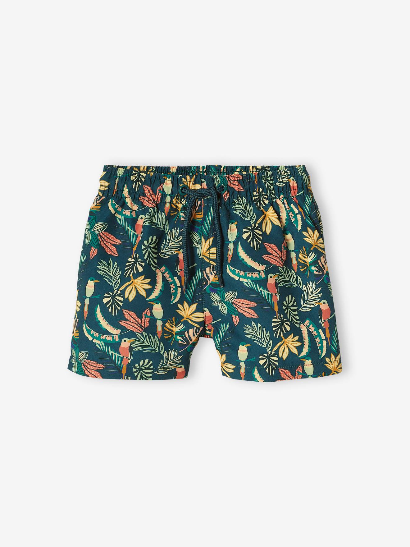 Calção de banho verde estampado para bebê menino