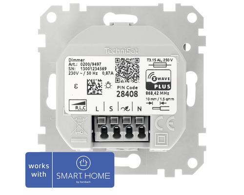 TechniSat dimmer-inzetstuk met repeaterfunctie geschikt voor Merten System M - Compatibel met SMART HOME van hornbach