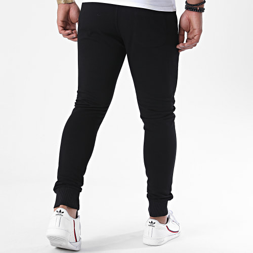 Pantalon Jogging Logo Noir Vert Fluo