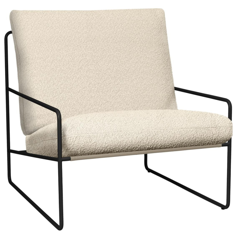 Ferm Living Desert Pure fauteuil zwart onderstel Black/Off-White