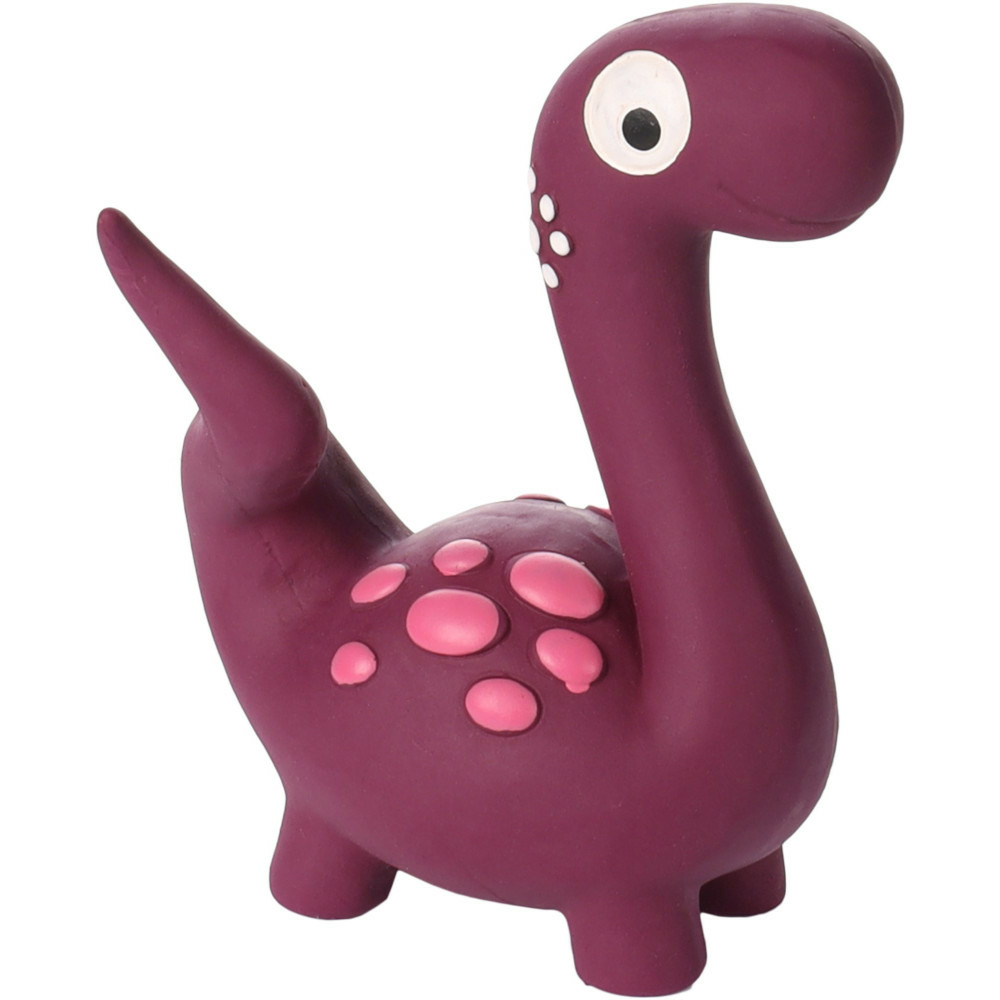 Jouet dinosaure violet en latex hauteur 15 cm pour chien