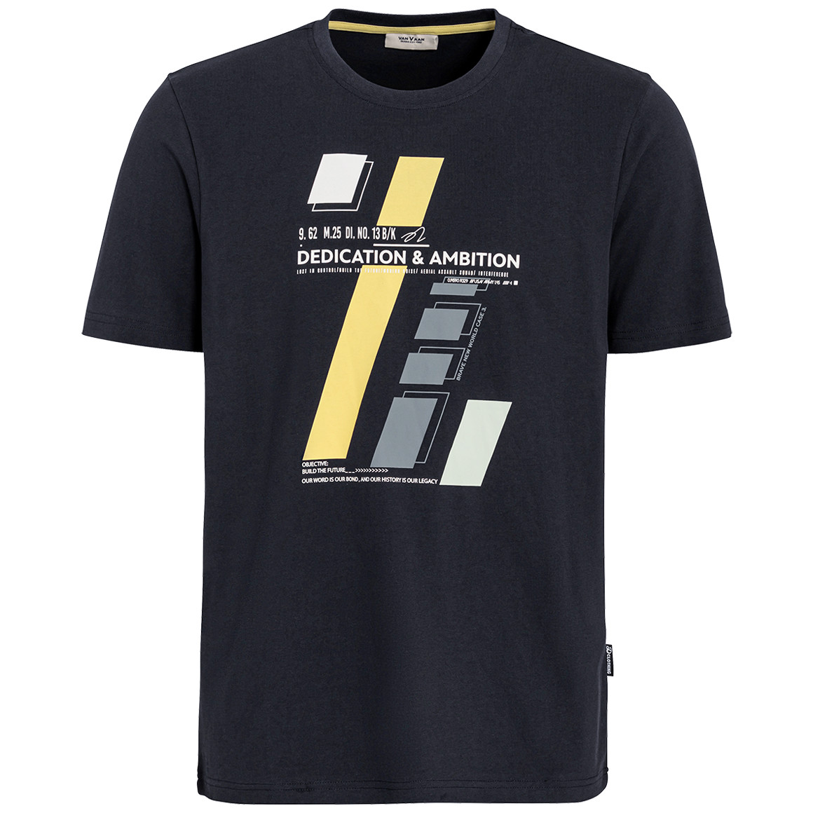 VanVaan Denim Herren T-Shirt mit Brust-Print dunkelblau