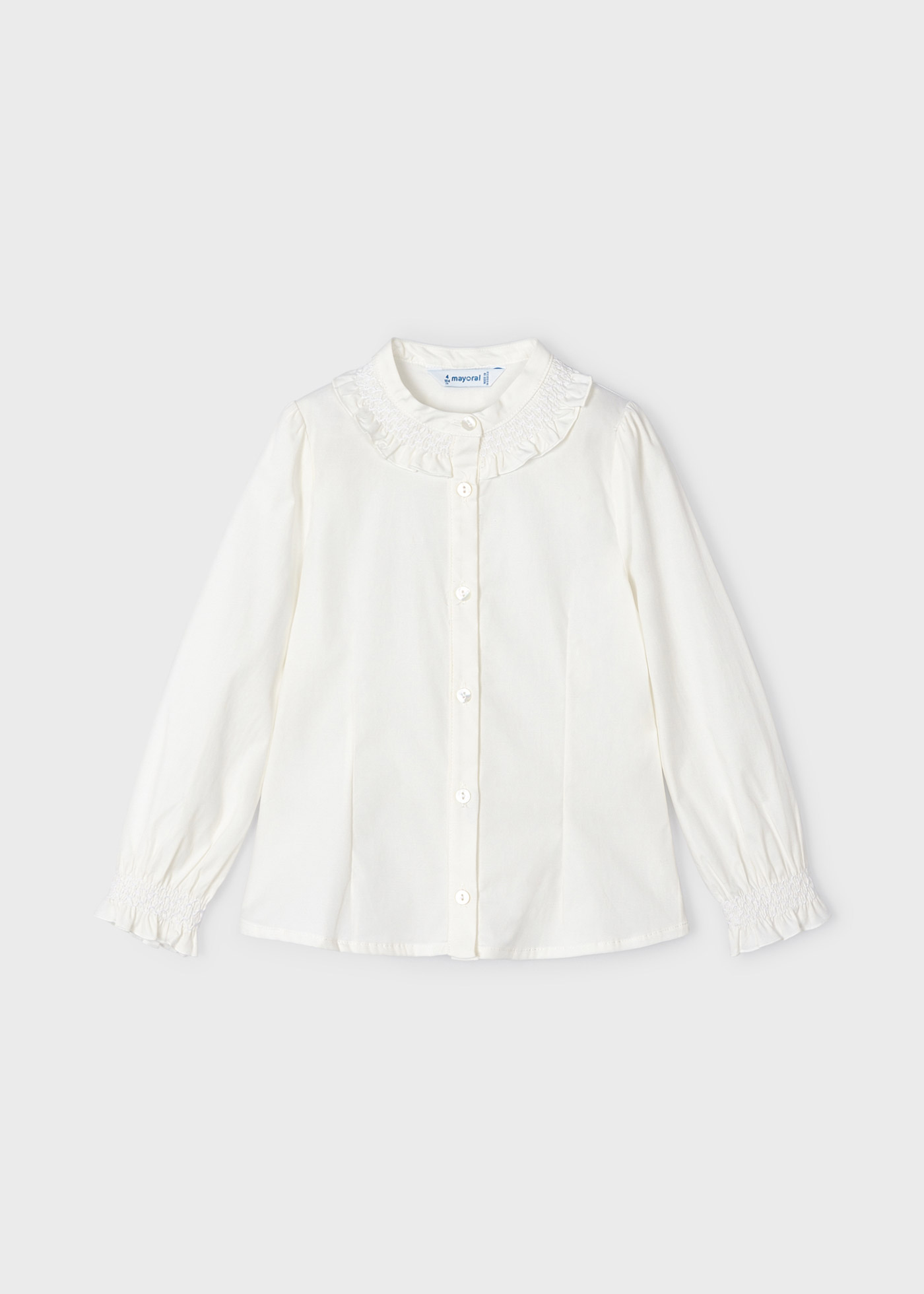 Blusa de malha com detalhes franzidos para menina