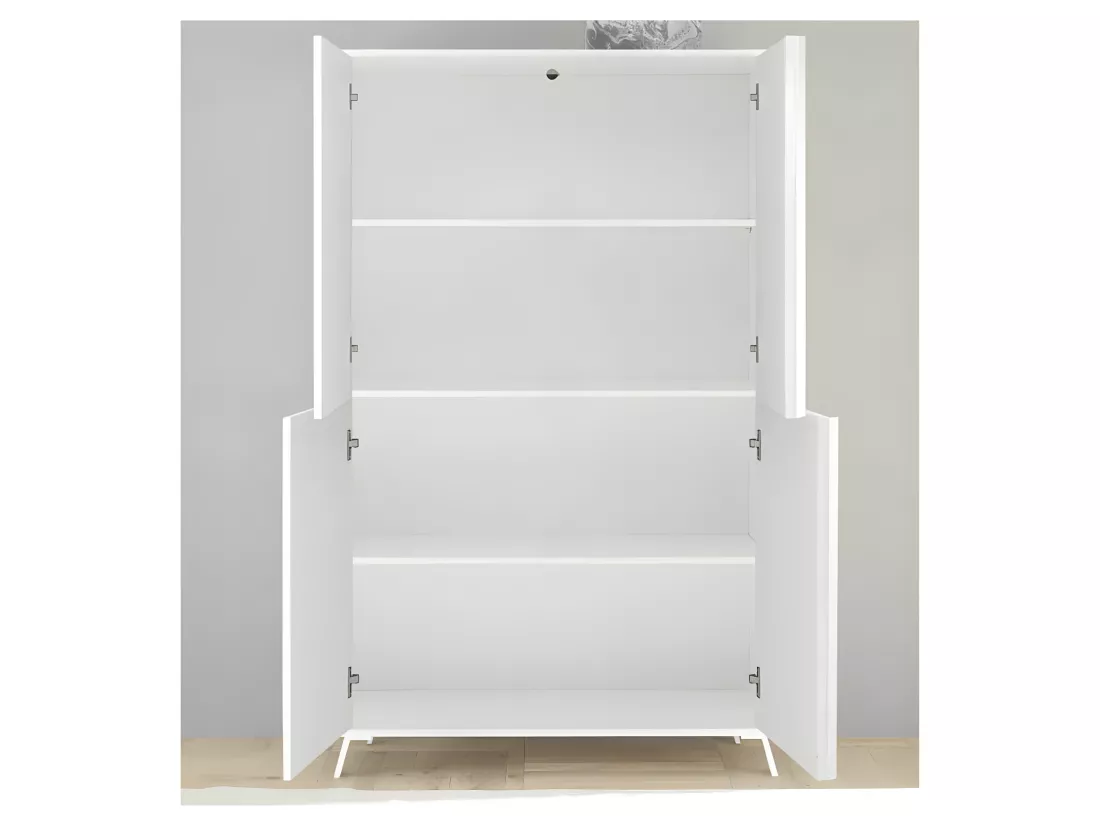 Vaisselier 4 portes Laqué Blanc brillant - TREVISE