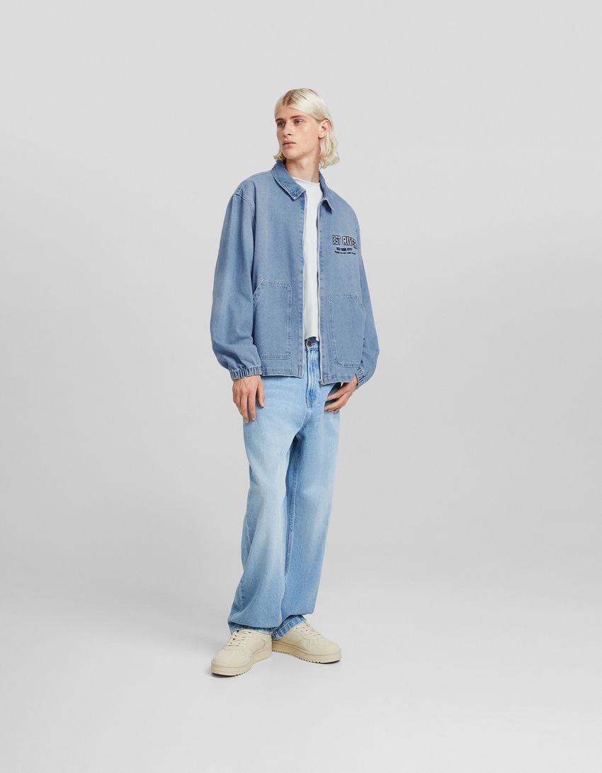 Jaqueta jeans estilo caminhoneiro
