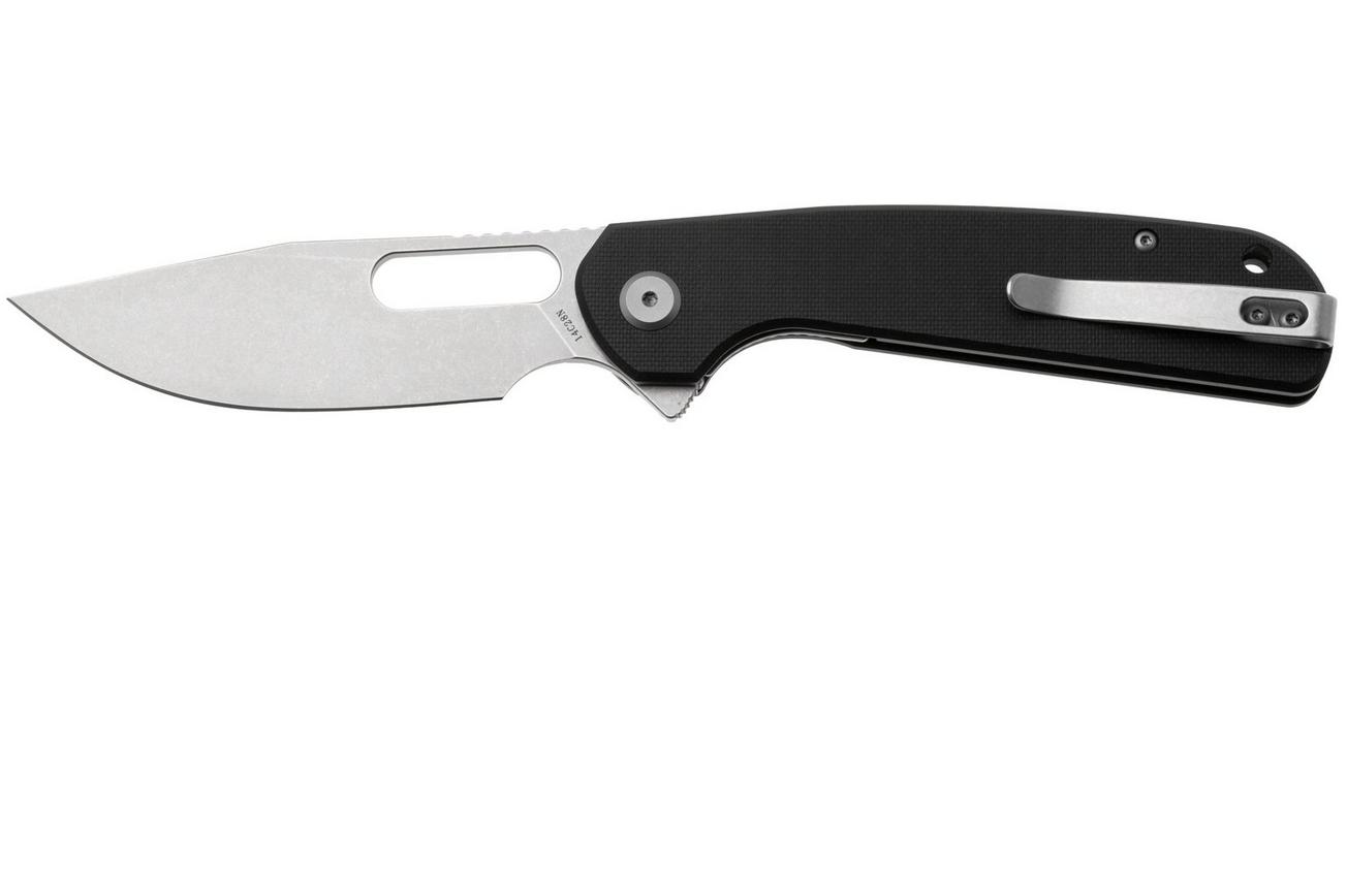 Eutektik Trinity TRI-BSW-L Stonewashed 14C28N, Black G10, linkshandig zakmes