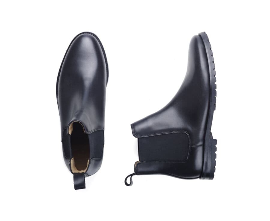 Chelsea boots semelle gomme avec talon bottier Noir - BENTFIELD GOMME