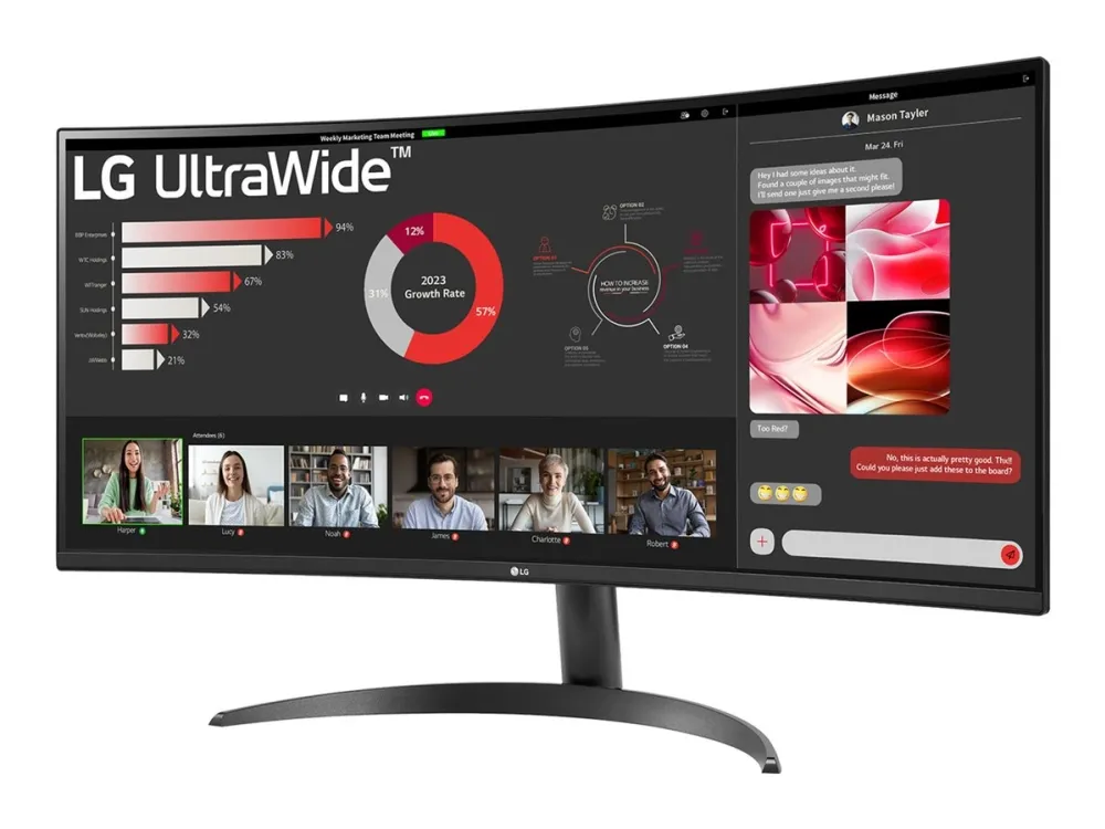 LG UltraWide 34WR50QK-B - LED-skærm - kurvet - 34