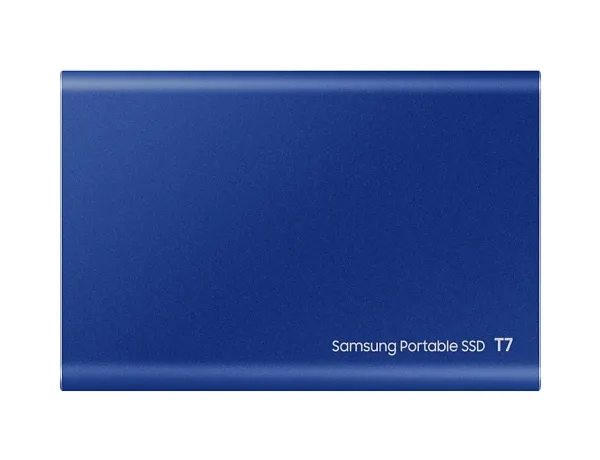 Samsung T7 MU-PC2T0H - SSD - krypteret - 2 TB - ekstern (bærbar) - USB 3.2 Gen 2 (USB-C stikforbindelse) - 256-bit AES - indigoblå