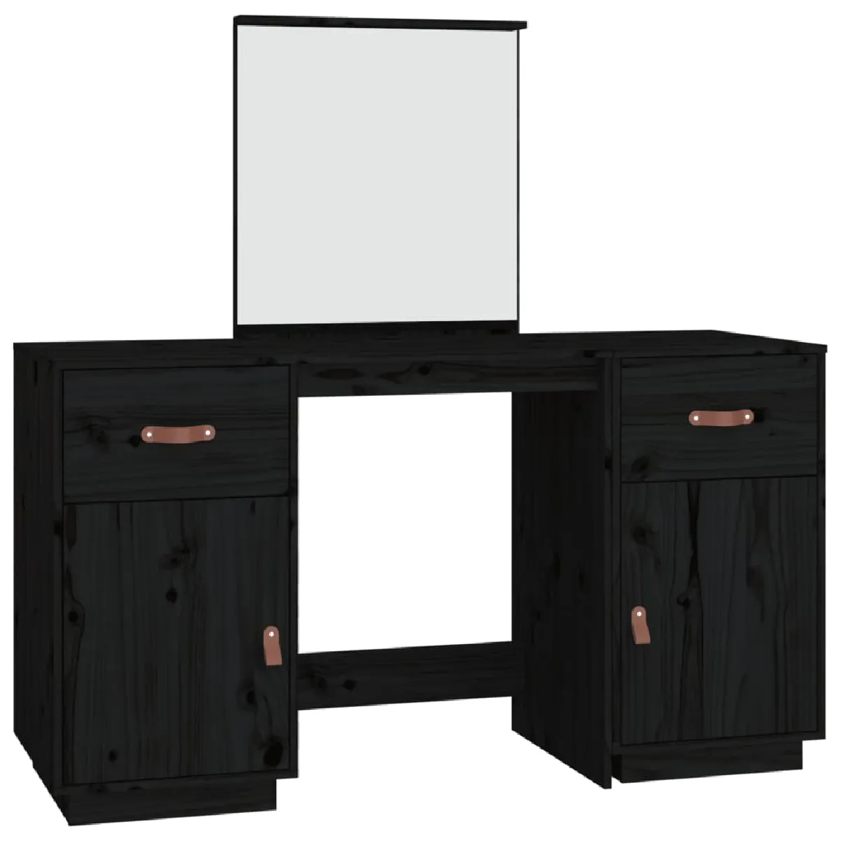 vidaXL Coiffeuse avec Miroir - Noir