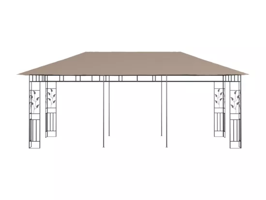 Belvédère avec moustiquaire 6x3x2,73 m Taupe 180 g/m²
