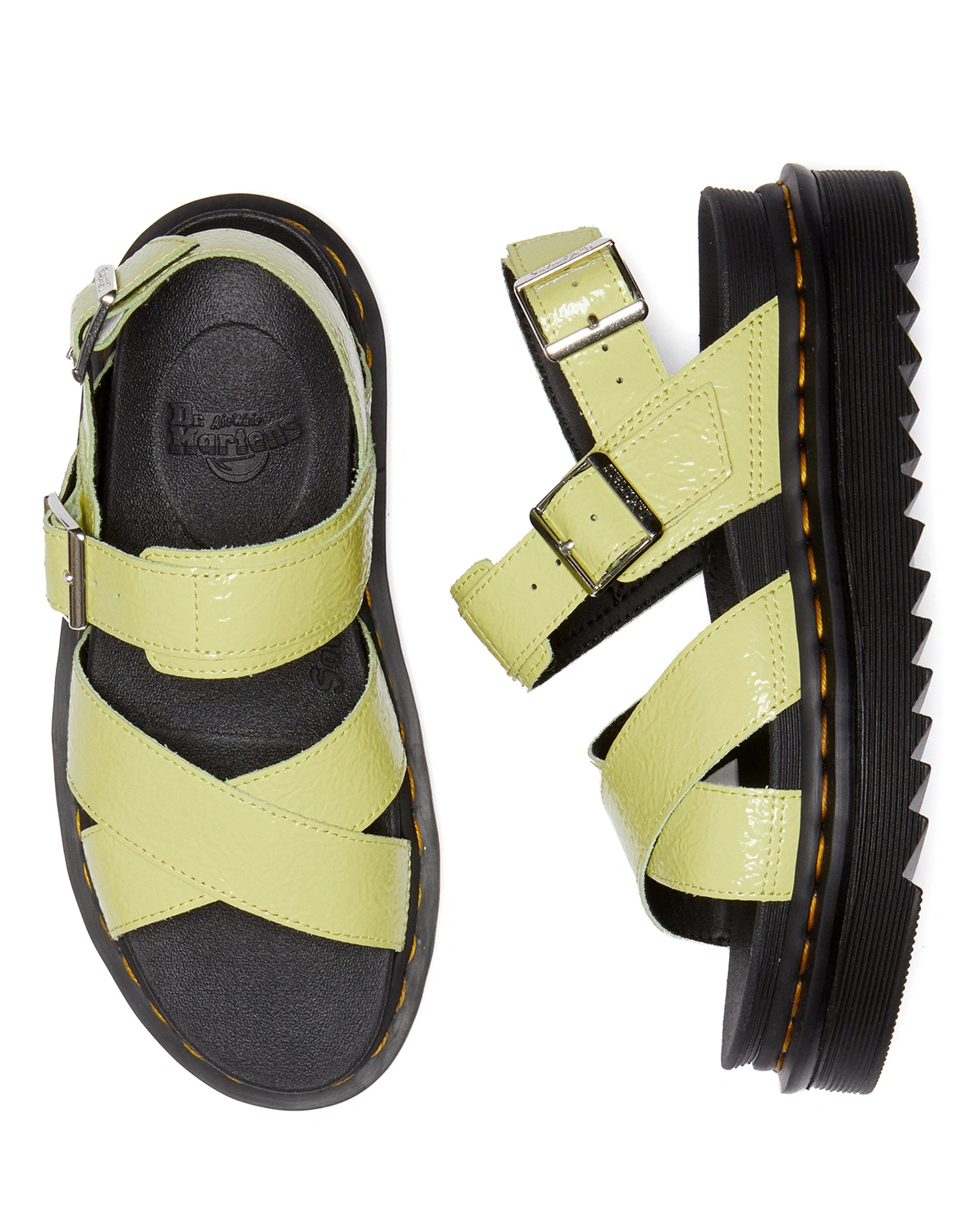 Riemensandalen VOSS II DISTRESSED PATENT in lime green