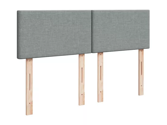 Sommier à lattes de lit avec matelas Gris clair 160x200cm Tissu