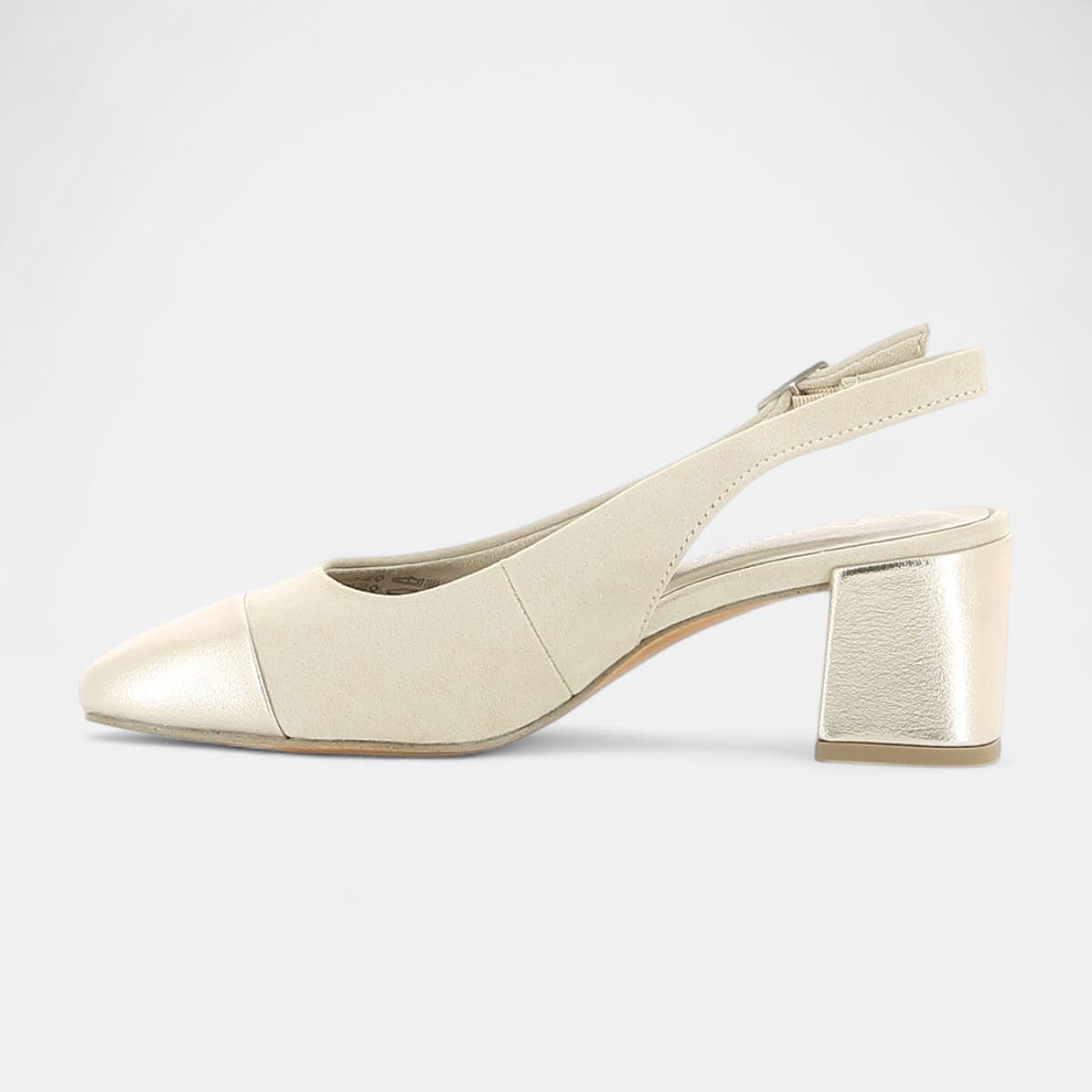 Escarpins avec bride arrière à talon Femme beige