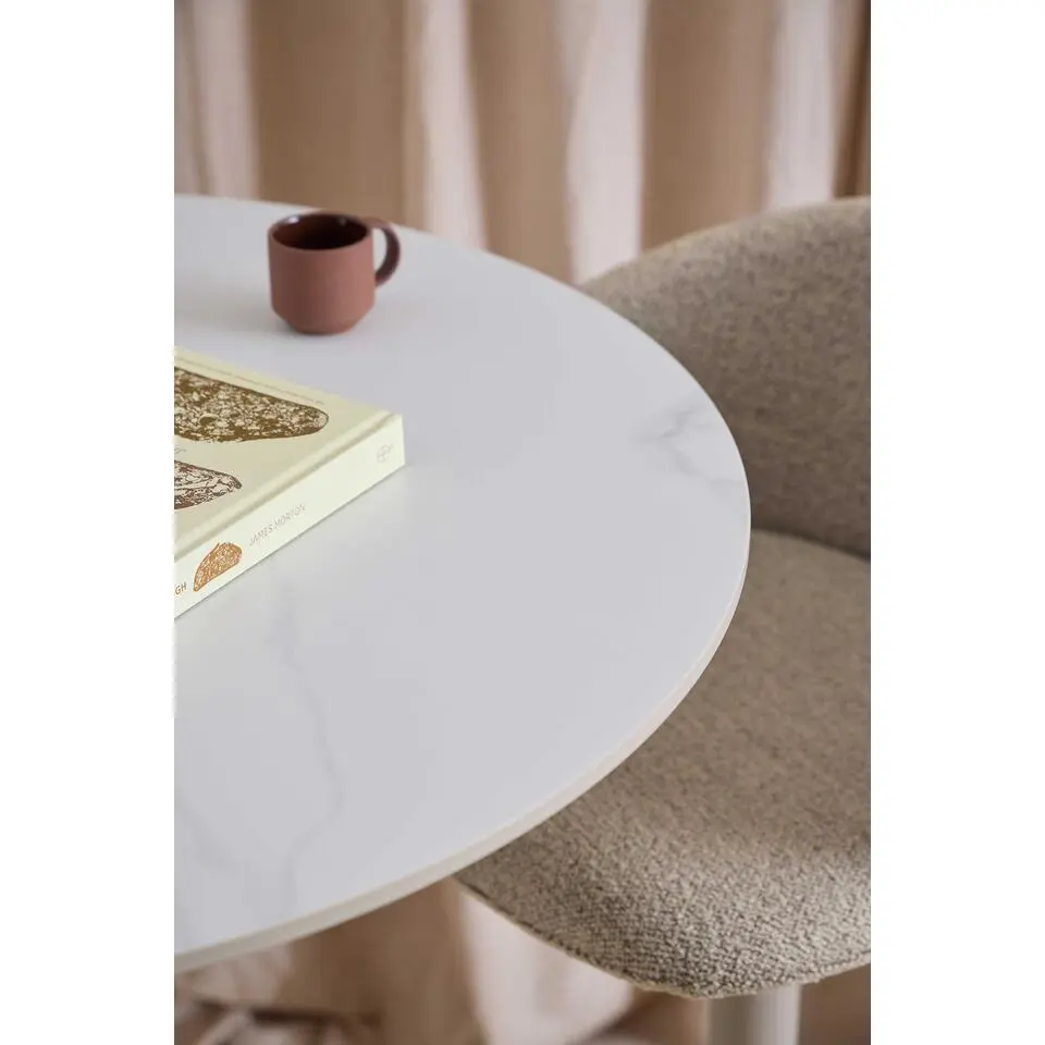 Bartafel Wit Keramiek - Metaal - 80x80x105cm - Laurens