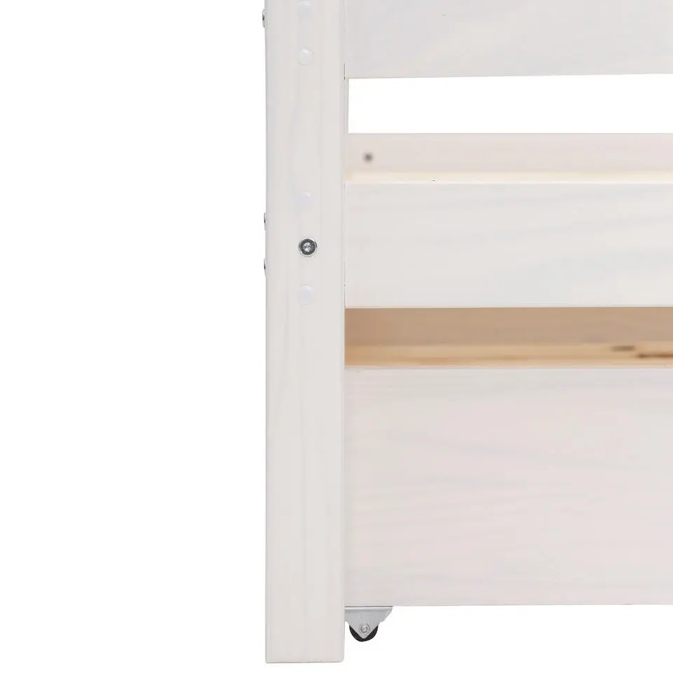 Alpi - Bed met bedlade 90x200 cm wit grenen