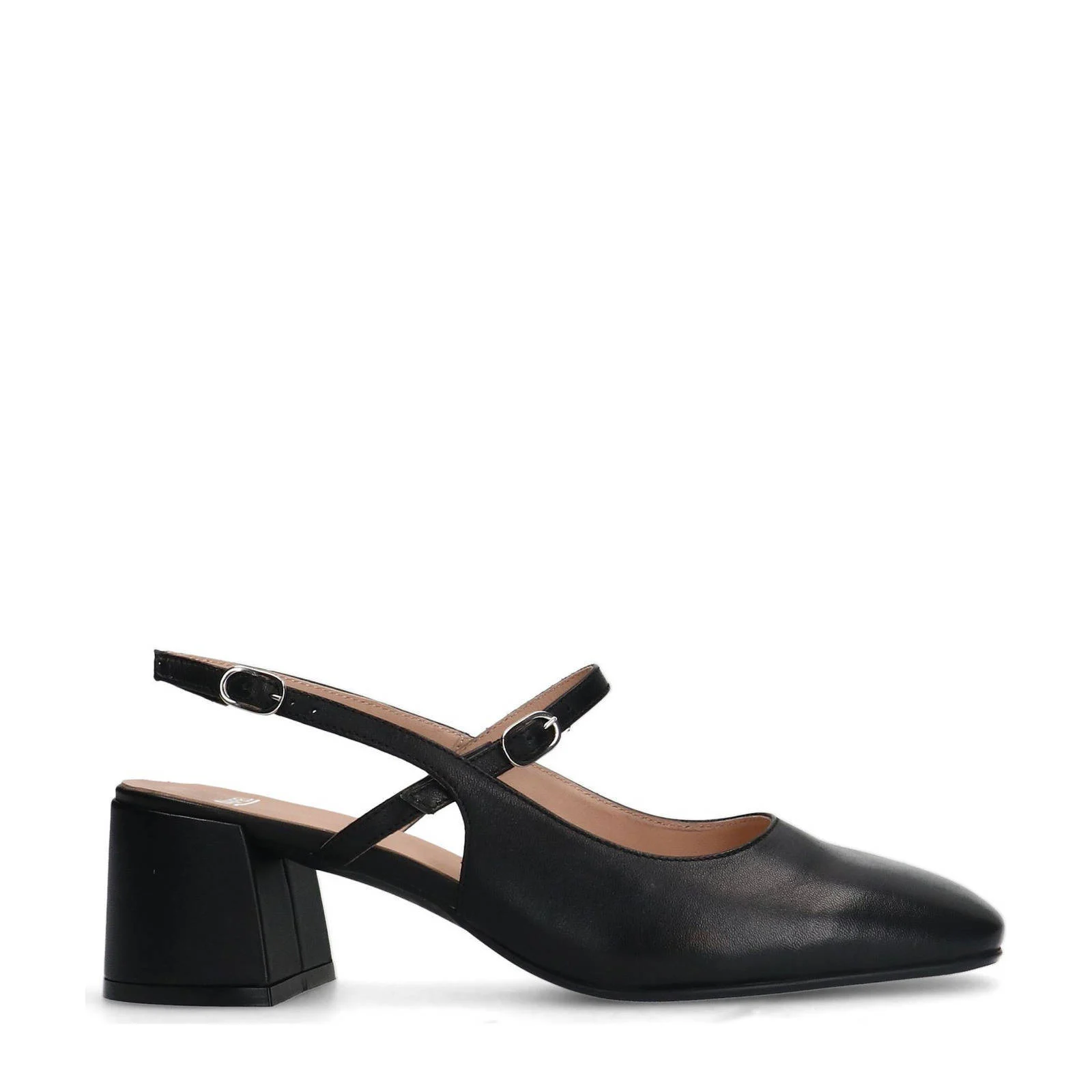 Manfield leren slingback pumps zwart