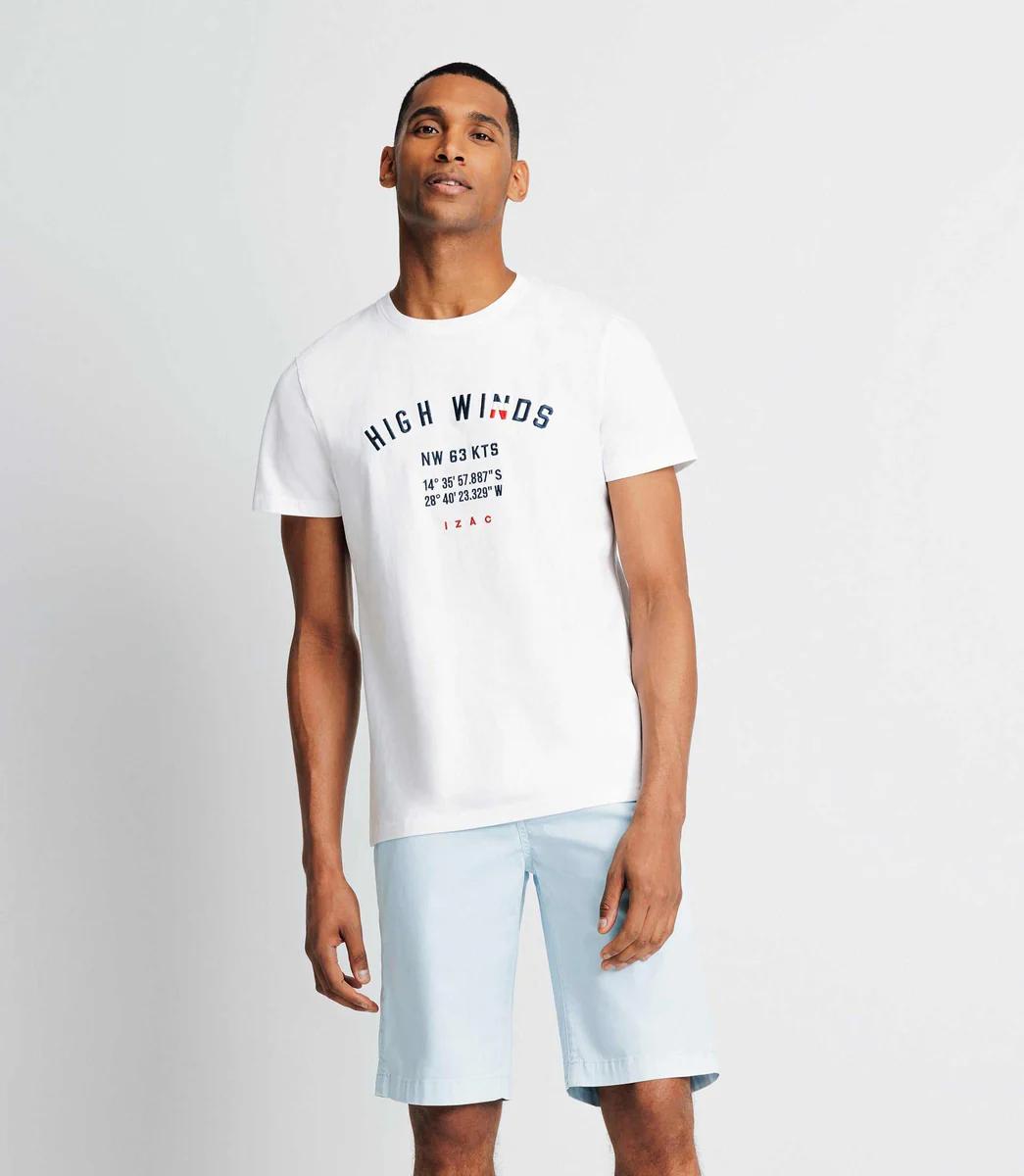 T-shirt avec borderie blanc