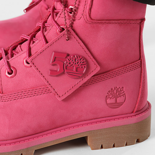 Boots Femme Timberland Premium 6 Inch Waterproof A64J5 Dark Pink Nubuck